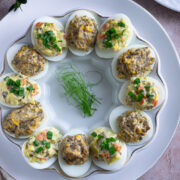 jajka faszerowane porem pieczarkami i lososiem