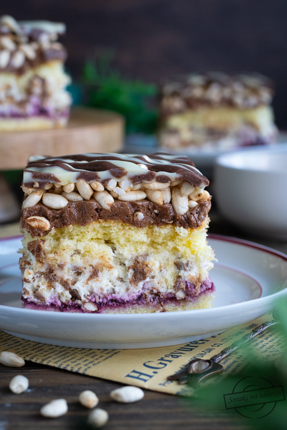 Ciasto Słodka Pokusa z ryżem preparowanym